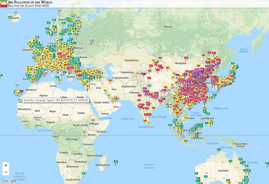 The Real Time World Air Quality Index Visual Map Is Excellent But