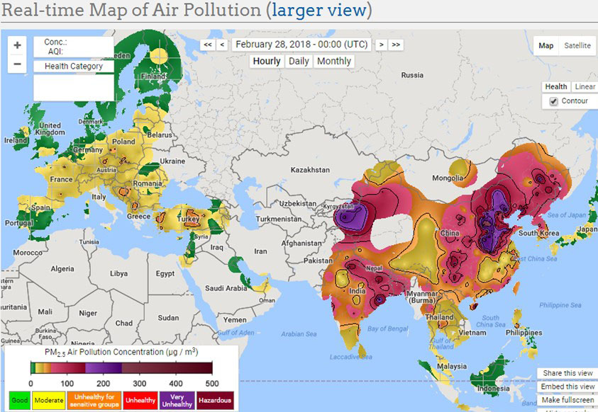 The Real Time World Air Quality Index Visual Map Is Excellent But